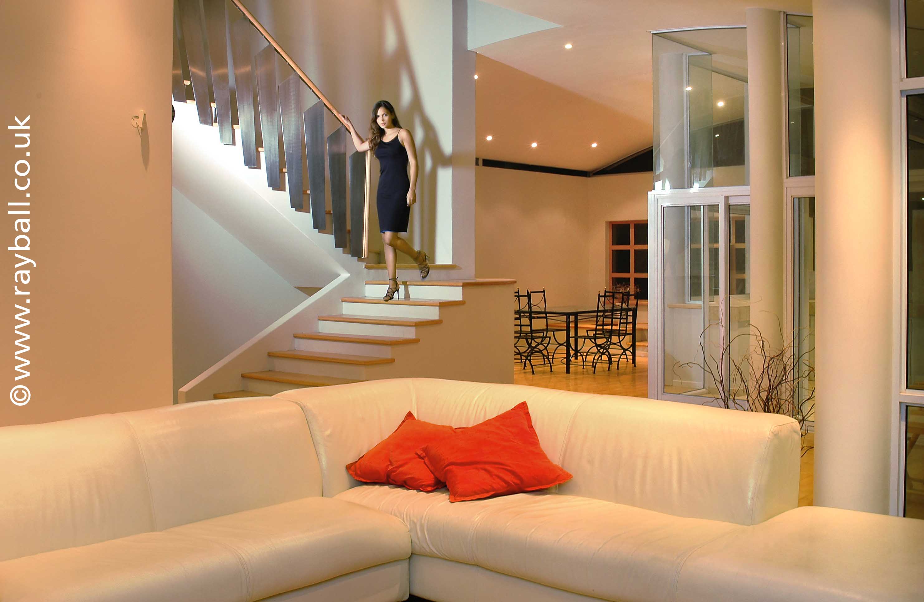 Worcester Park model on stairs in Sutton home