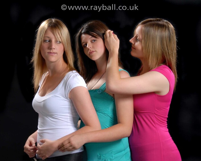 Studio portrait shoot of three girls from Sutton.