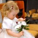 Young girl with flowers Esher Surrey.