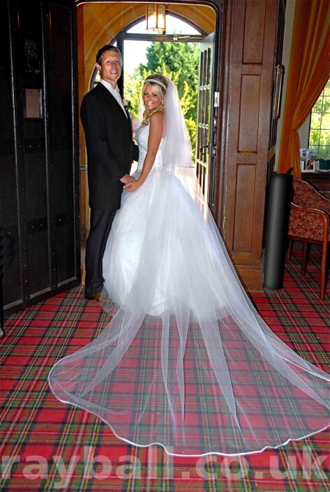 Bride and groom and wedding dress Sutton Surrey.